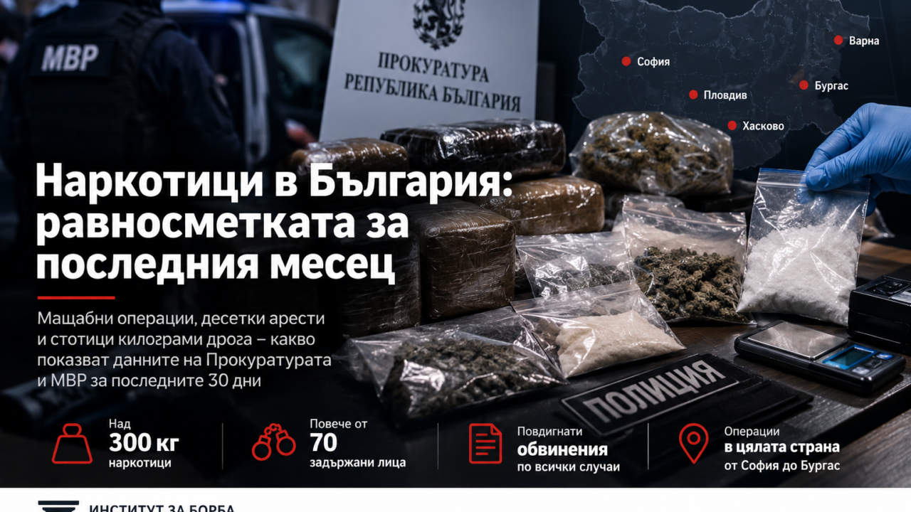 Наркотиците в България от 1 май до 6 септември 2026 г.: какво иззеха МВР и прокуратурата
